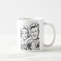 Casal da caneca da caricatura de NYJTL