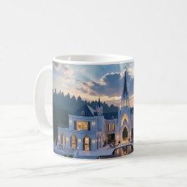 Café Castelo Gótico ao Crepúsculo – Design de Caneca de