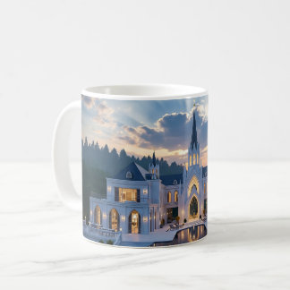 Café Castelo Gótico ao Crepúsculo – Design de Caneca de