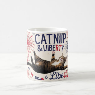 Café Catnip & Liberty - Caneca de Gato Divertida