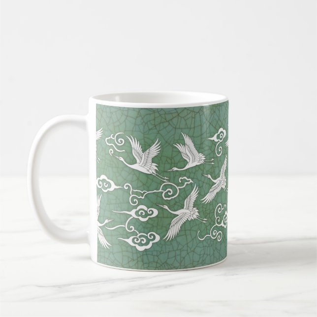 Café Celadon Crane — Caneca de Cerâmica Coreana (Esquerda)