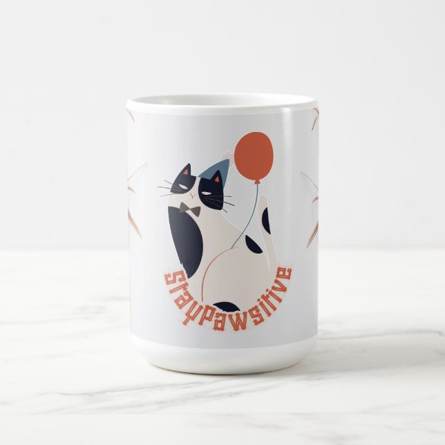 Café Celebração do Gato de Smoking Elegante Caneca Gran (Centro)