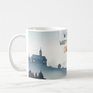 Café Cena de Vila de Inverno Aconchegante em Caneca de 