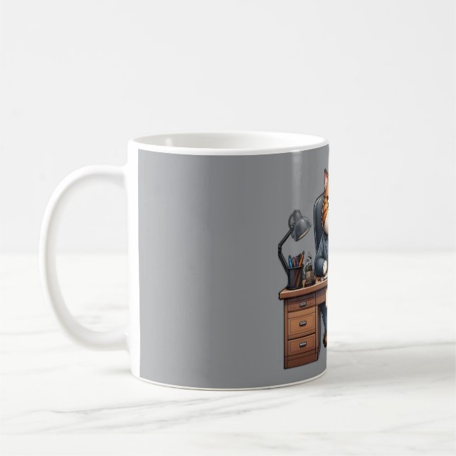 Café CEO (Gato Executivo Oficial) - Caneca Engraçada de (Esquerda)