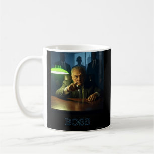 Café Chefe com caneca de texto com dois lados