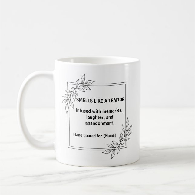 Café Cheiro de um Colega de Trabalho Traidor Caneca (Esquerda)