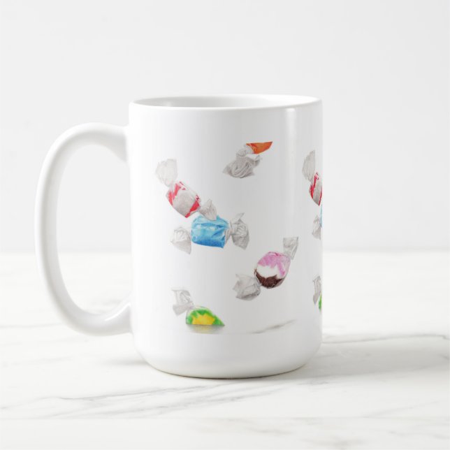 Café CHUVA DE TAFFY Caneca Alta Branca (Esquerda)