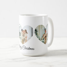 Colagem de Fotos de Família Feliz Natal Caneca Cor