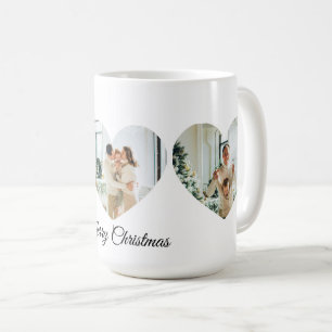 Café Colagem de Fotos de Família Feliz Natal Caneca Cor