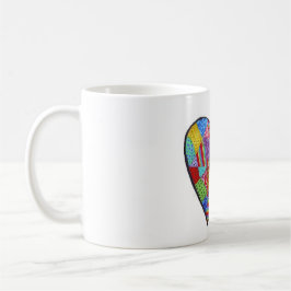 Café Colagem do coração caneca branca clássica de 11