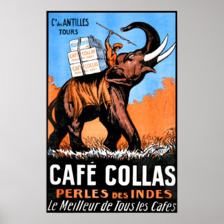 Cafe Collas Poster vintage