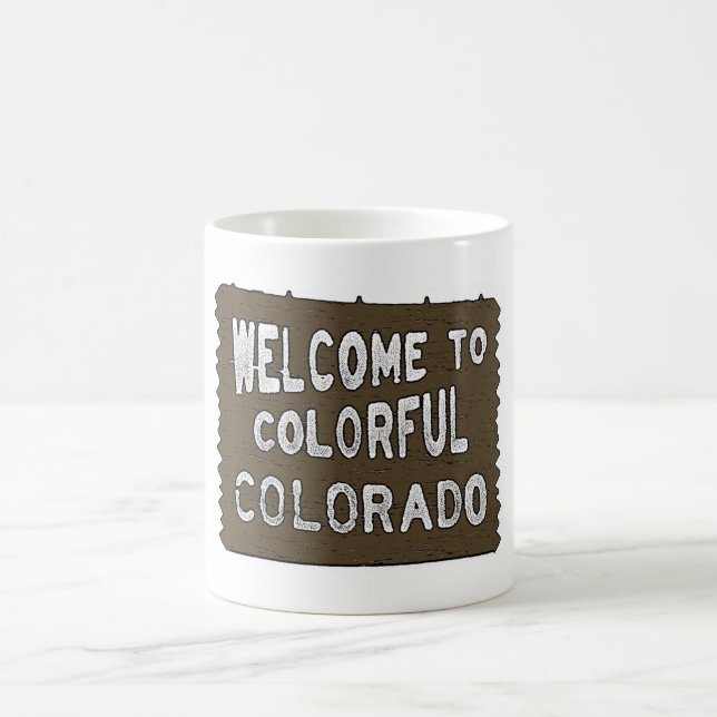 Café Colorida Colorado sinal de boas-vindas, caneca de  (Centro)