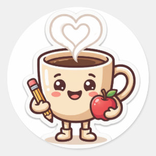 Café Combustível para Professores Adesivo