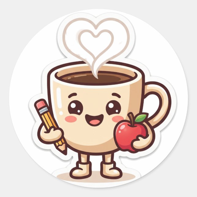Café Combustível para Professores Adesivo (Frente)