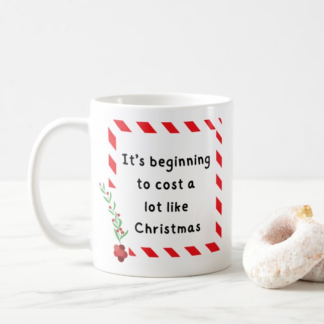 Café Começa a custar muito como a caneca de Natal (Com Donut)