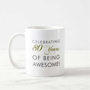 Café Comemorando 80 anos de ser caneca impressionante