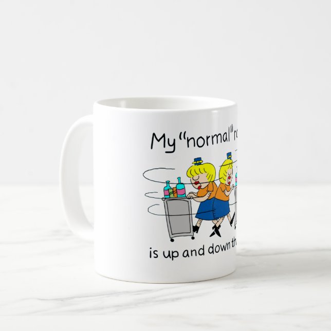 Café | cómico Jetlagged minha rota normal caneca de (Frente Esquerda)