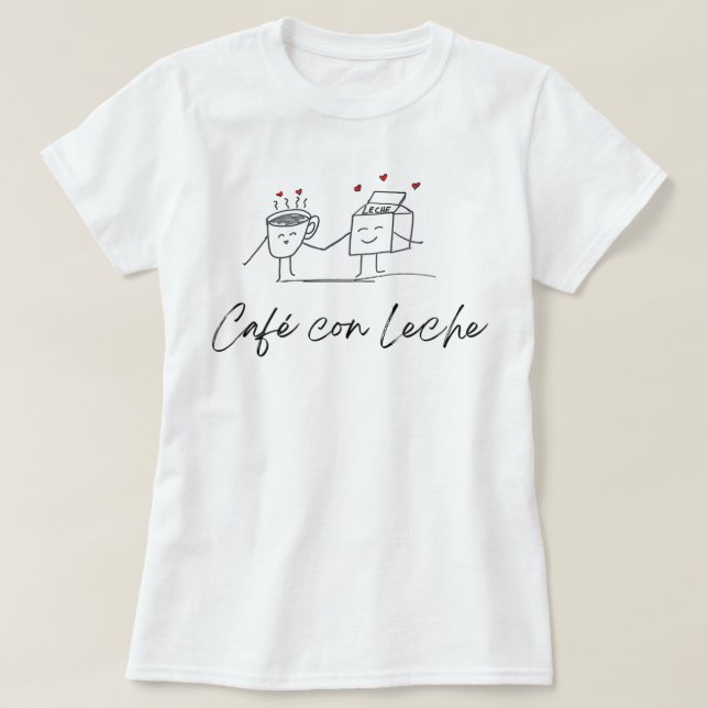 Café Con Leche Café Com Camisa De Leite (Frente do Design)