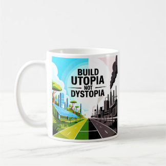 Café Construa Utopia, Não Dístopia Caneca de Mensagem S
