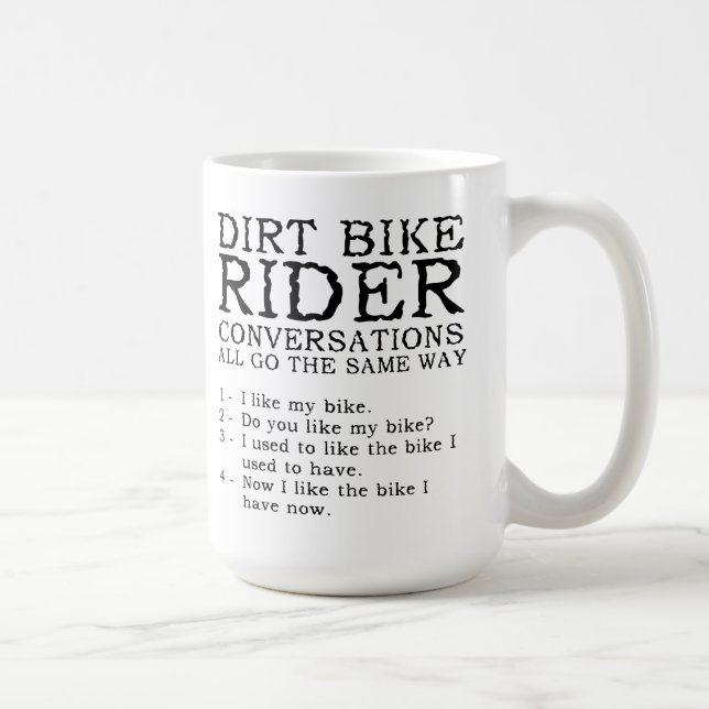 Café Conversas de Moto Off-Road Caneca Divertida de Mot (Direita)