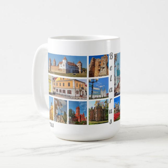 Café Copo Funky da caneca da colagem da arquitetura de (Frente Esquerda)