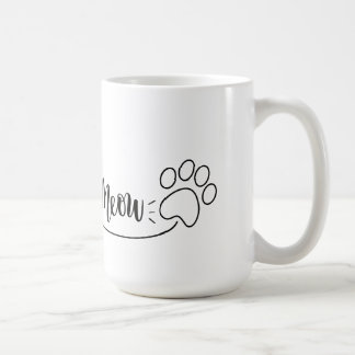 Café Coração e pata de Meow, caneca para donos de gatos