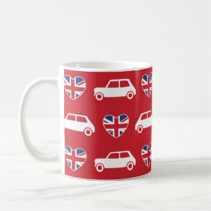 Café Corações britânicos de Mini Cooper - caneca de