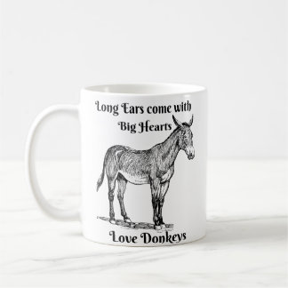 Café Corações grandes das orelhas longas da caneca de