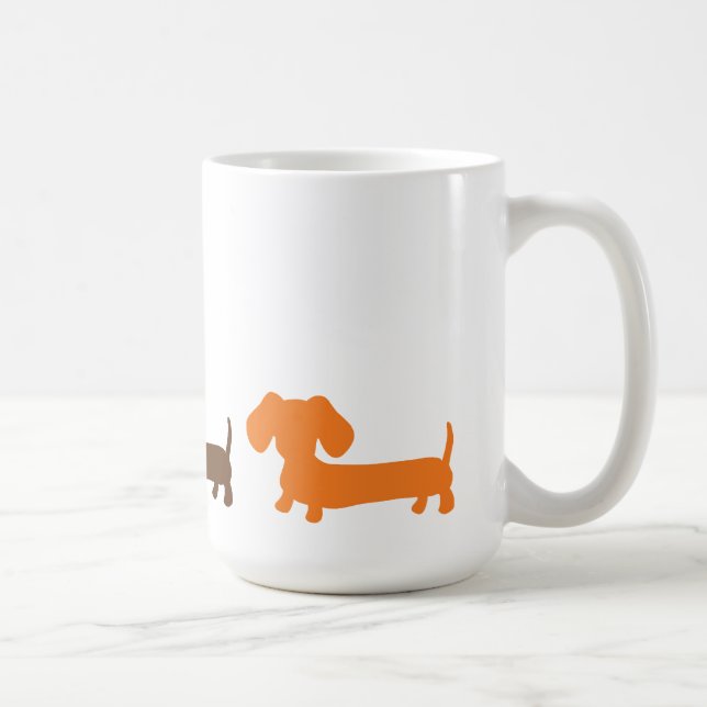 Café Cores da terra de Brown da caneca do Dachshund (Direita)