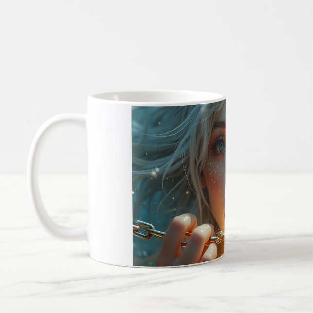 Café Corrente de Elo de Ouro de Luz Caneca (Esquerda)