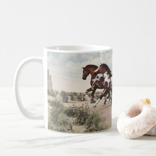 Café Correr Como O Vento - Galopando Caneca de Cavalo (Com Donut)