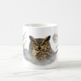 Café Coruja Mística em Caneca de Nevoeiro – Arte Animal