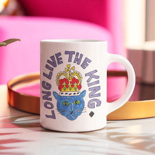 Café Crachá de cavilha de gato Rei Viva a caneca de caf