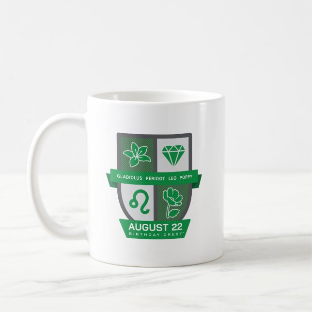 Café Crest™ de Aniversário de Leão para Caneca de 1 a 2 (Esquerda)
