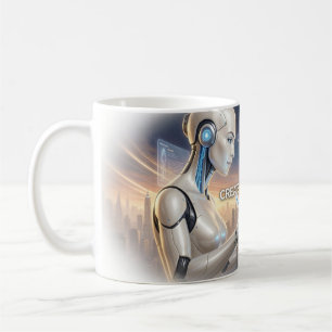 Café 🌌 Crie o Futuro Caneca de Artista Futurista