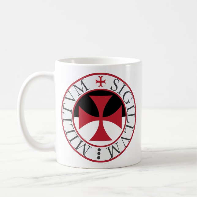 Café Cruz de Templar e caneca do selo do templo (Esquerda)