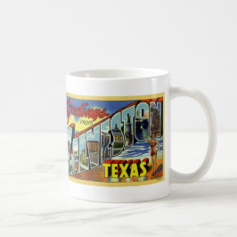 Café Cumprimentos da caneca do cartão do vintage de