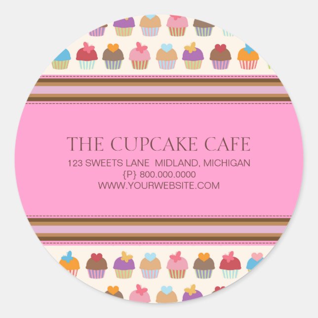 Café cupcake | Adesivos para empresas de padaria (Frente)
