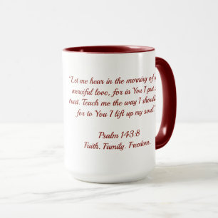 Café da Manhã com Wade   Salmo 143:8 Caneca da Fé