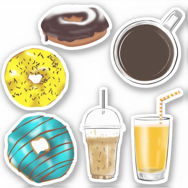 Café da manhã deve ter conjunto de adesivos volume (Frente)