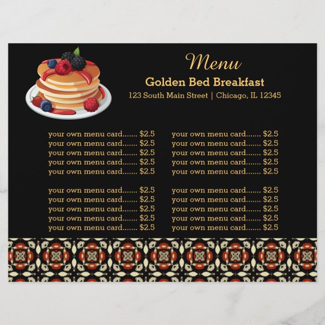 Café da manhã do menu (Frente)