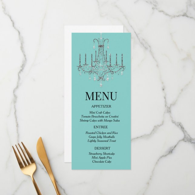 Café da manhã no menu Chandelier (Frente/Verso In Situ)