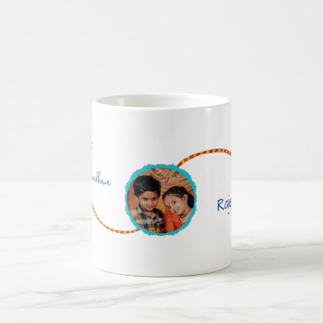 Café Dama de bandhan Raksha com foto, caneca Rakhi/ Rak (Centro)