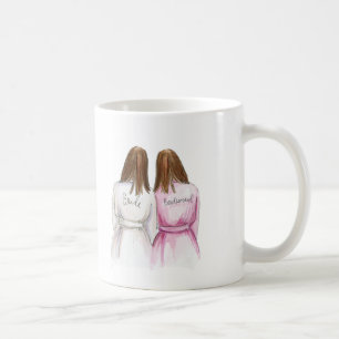 Café Dama de honra? Da caneca para baixo do Br da noiva