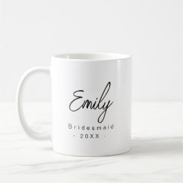 Café Dama de honra presente de caneca elegante moderna 