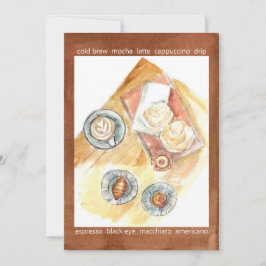 Café Data de Convite para Comida de pastelaria