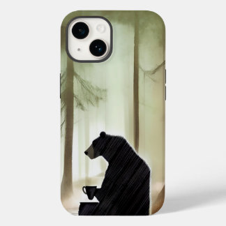 Café de Bebendo de Urso na Floresta