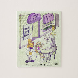 Café de Cachorro Engraçado Quebra-Cabeça 8 x 10