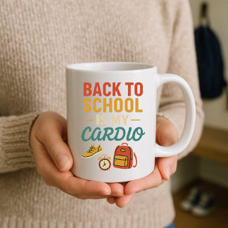Café De volta à escola é minha caneca de cardio; pais e