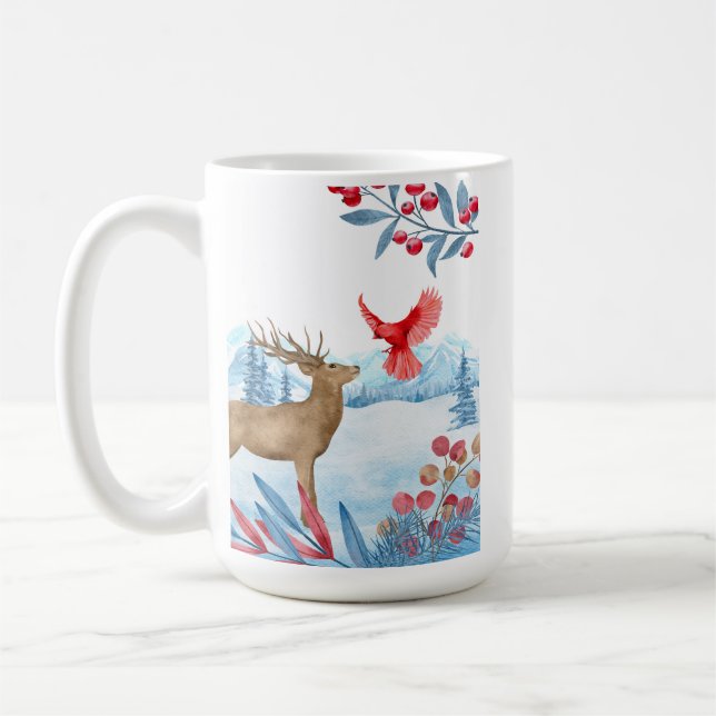 Café Deer encontra caneca de cerâmica cardeal (Esquerda)